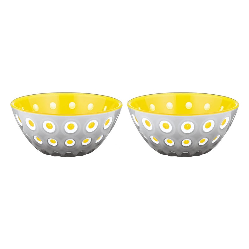 Guzzini Le Murrine 4.7" Bowl (Set of 2) - Grey & Yellow - 3 Color Technology, Chip Resistant & Unbreakable, Reusable, BPA-Free, Cereal, Soup, Fruits - Mixing Bowl for Kitchen Ingredients - Image 3